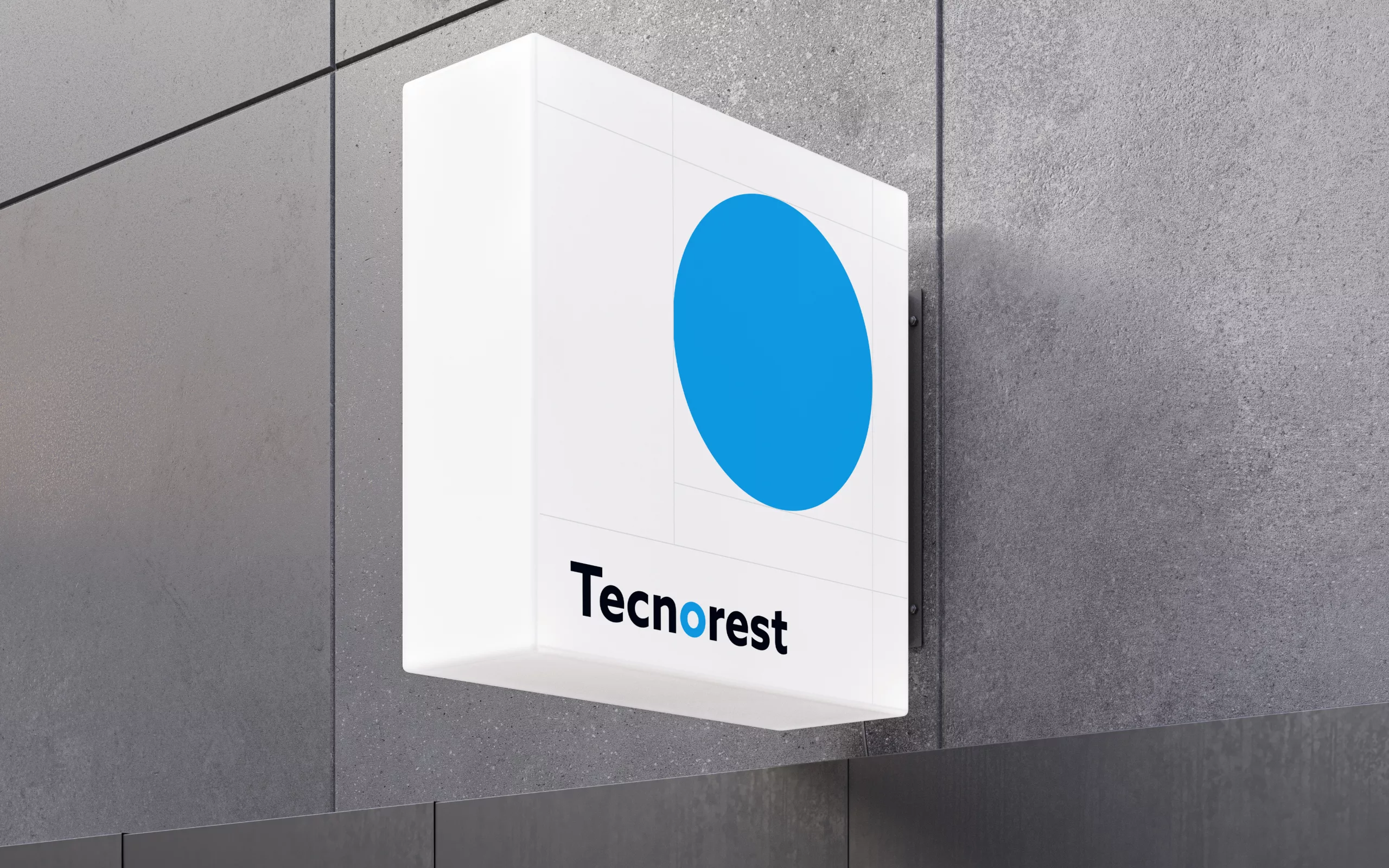Design de signalétique pour Tecnorest. Branding par Ocitocine, agence créative web et branding